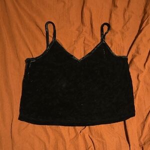 Chic Black Velvet Women's Camisole